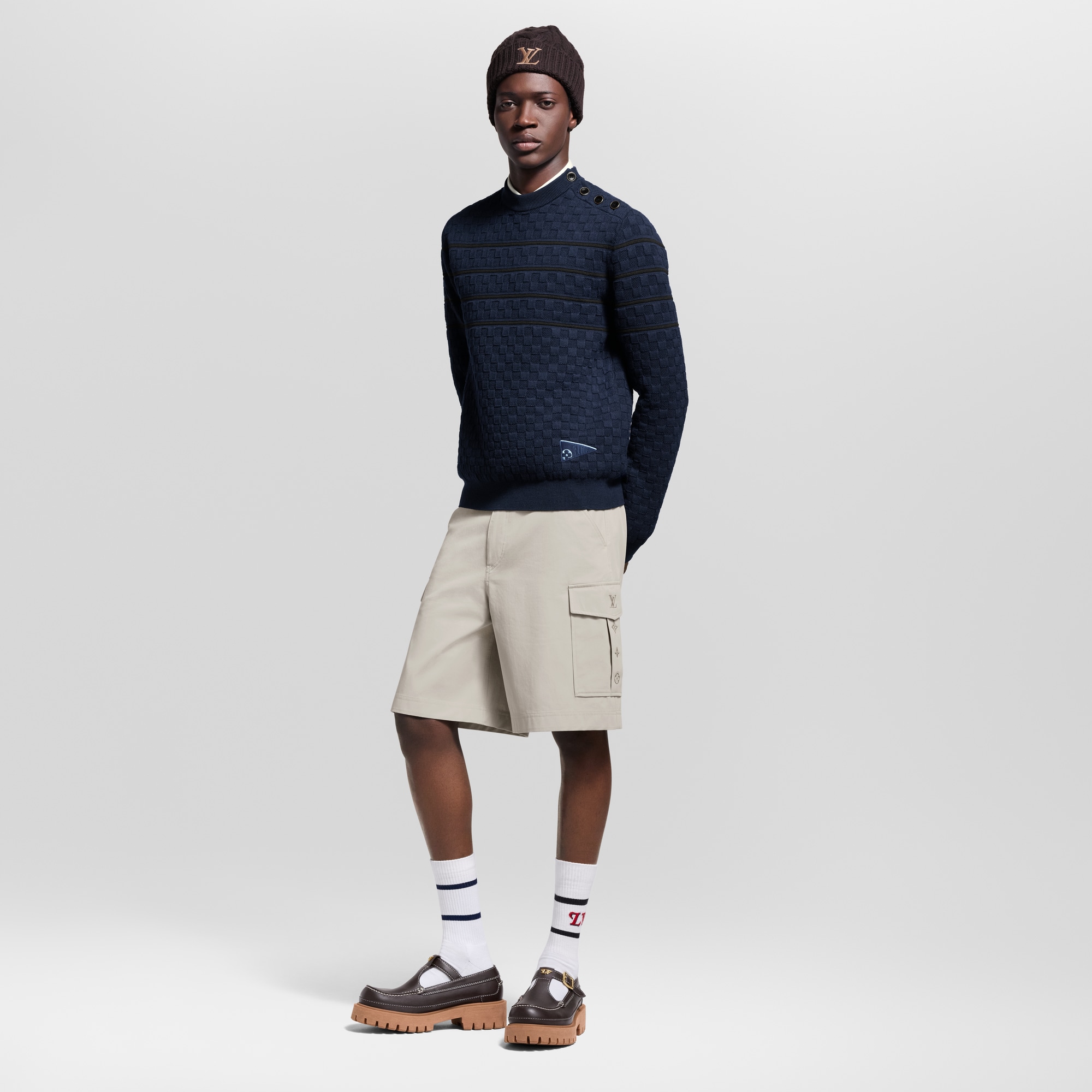 Embellished Wool Damier Pullover - Men - Ready-to-Wear | LOUIS